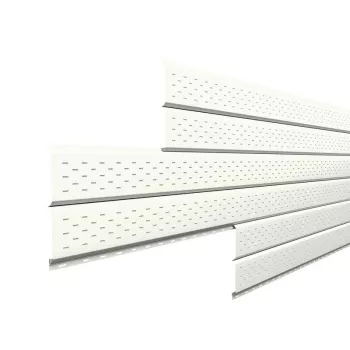 Софит Lбрус-15x240 перфорированный Металл Профиль PE 0,45 RAL 9003